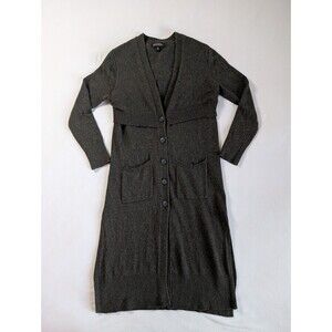 Banana Republic Sweater XS Gray Merino Wool Cashmere Long Duster Cardigan